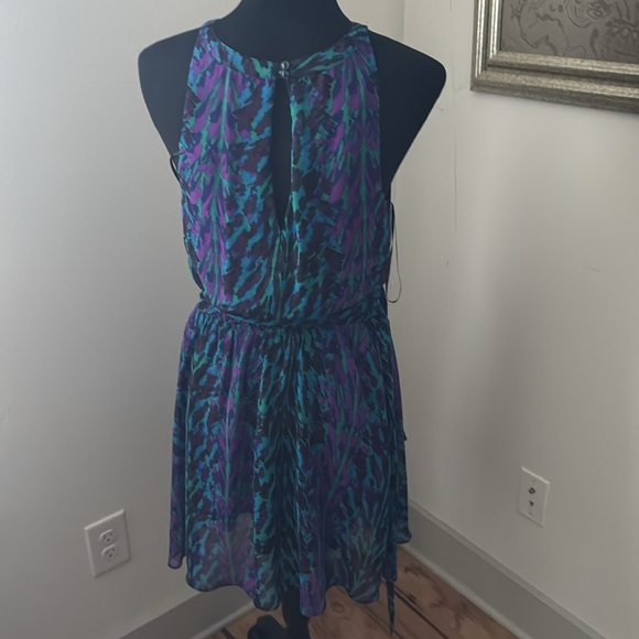 Express Sz S halter dress sleeveless keyhole front & back elastic waist dress‎ - Picture 6 of 10